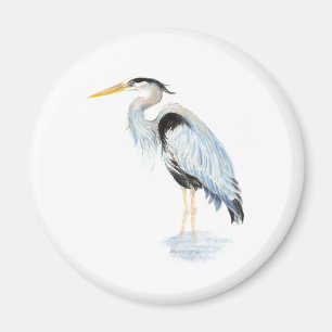 Aimant Aquarelle originale Great Blue Heron Bird