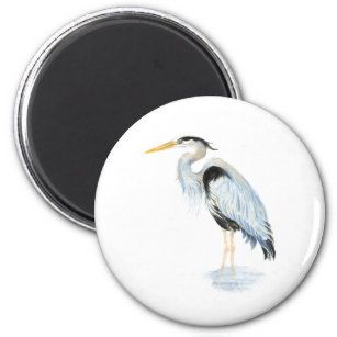 Aimant Aquarelle originale Great Blue Heron Bird