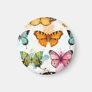 Aimant Aquarelle Papillon Motif sans couture