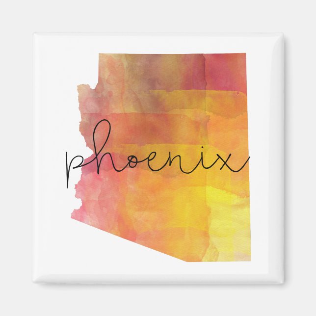 Aimant Aquarelle Phoenix Arizona (Devant)