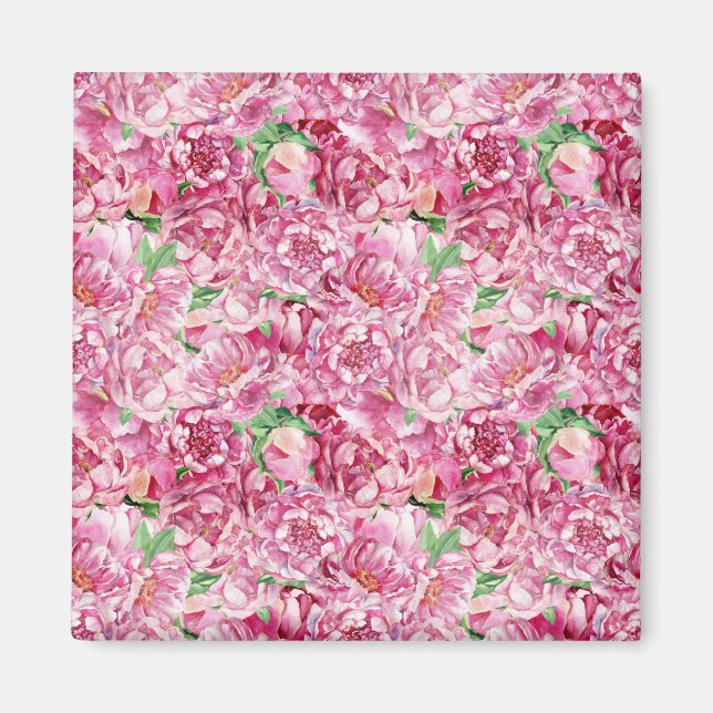 Aimant Aquarelle Pink Peonies (Devant)