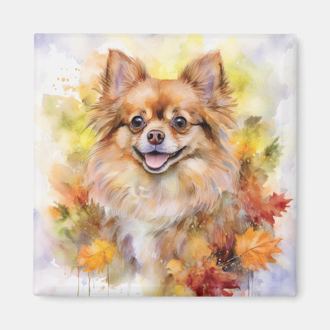 Aimant Aquarelle Pomchi Fall (Devant)