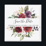 Aimant Aquarelle romantique Bourgogne Rouge Blush Rose Fl<br><div class="desc">Elégant et moderne mariage romantique aquarelle floral Enregistrer l'aimant date dispose d'un bouquet de bordeaux / marsala, rose roux, roses d'aquarelle pêche avec feuillage assorti. Parfait pour un mariage d'automne/mi-été. S'il vous plaît trouver d'autres modèles et variantes de mon magasin "blissweddingpaperie". Et n'hésitez pas à me contacter pour plus de...</div>