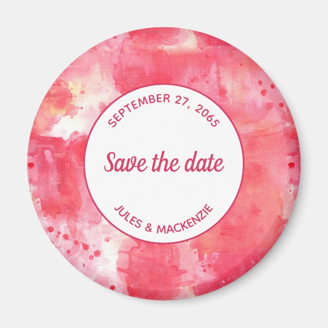 Aimant Aquarelle rose Confetti Abstraite Enregistrer la d (Devant)