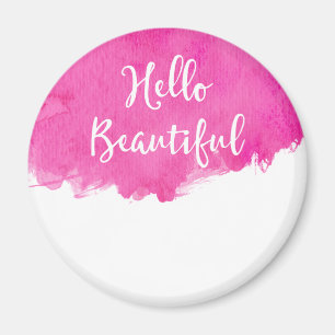Aimant Aquarelle rose Paint Splatter Hello Beautity