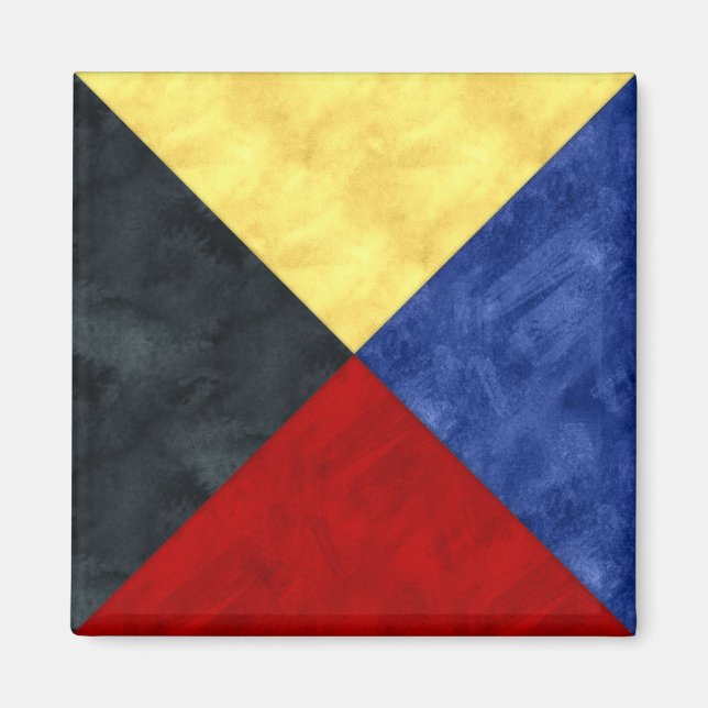 Aimant Aquarelle Signal nautique Pavillon maritime (Devant)