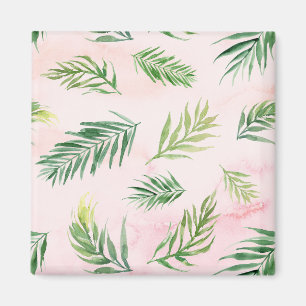 Aimant Aquarelle Tropical Feuille Pastel