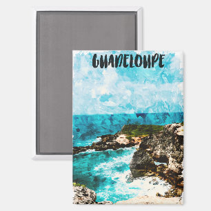 Aimant Aquarelle tropicale Guadeloupe Caraïbes