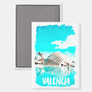 Aimant Aquarelle Valencia Espagne L’Hemisfèric