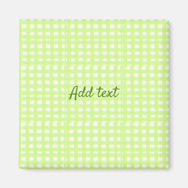 Aimant Aquarelle vert plaid ginham personnalisé ajouter t (Devant)