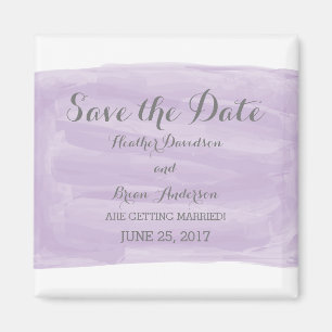 Aimant Aquarelle violette Enregistrer l'aimant Date