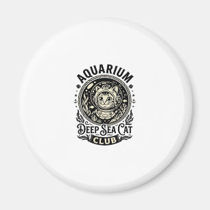 Aimant Aquarium Chat de mer profond Graphique de chat drô
