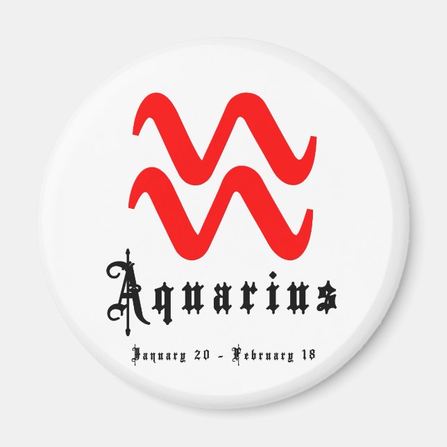 Aimant Aquarius, 20 janvier - 18 février (Devant)