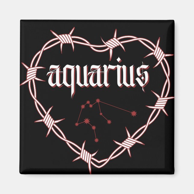 Aimant Aquarius Constellation Gothique Barbed Design (Devant)
