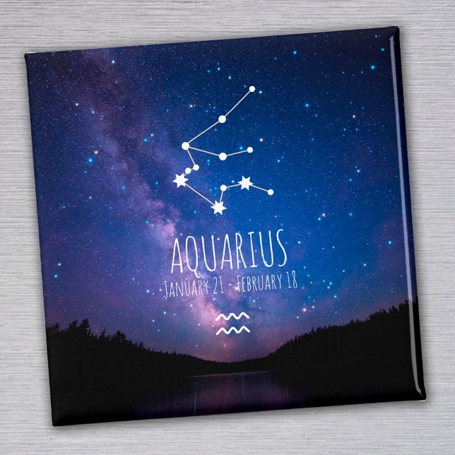 Aimant Aquarius | Constellation Zodiaque personnalisée (Créateur téléchargé)