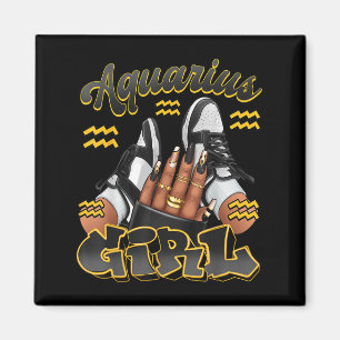 Aimant Aquarius Girl Anniversaire Afro Queen Basket Zodia