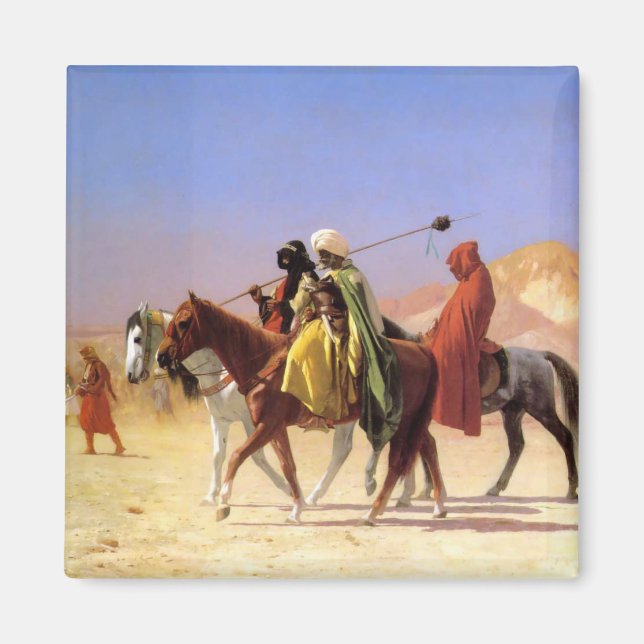 Aimant "Arabes traversant le désert", par Jean Leon Gerom (Devant)