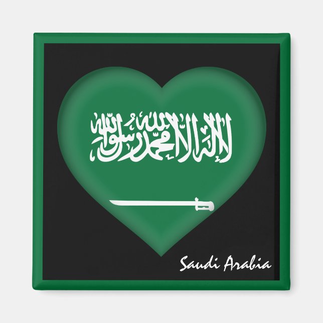 Aimant Arabie Saoudite Drapeau & Saoudienne Vacances de c (Devant)