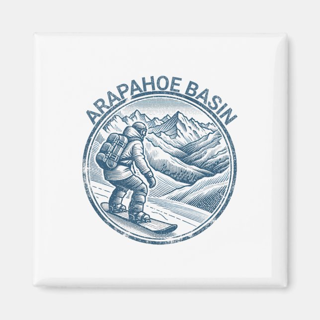 Aimant Arapahoe Basin Snowboard Snowboard (Devant)