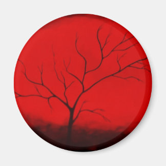 Aimant Arbre Abstrait et ciel rouge Art déco Abstrait ori