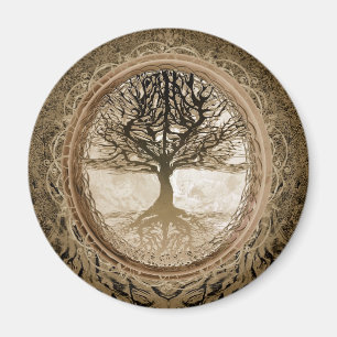 Aimant Arbre Brown de motif de la vie