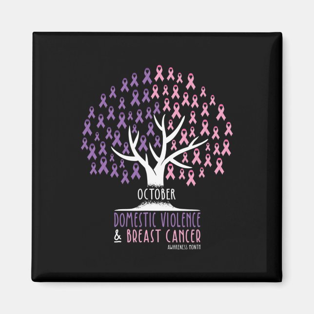Aimant Arbre - Cancer du sein et sensibilisation à la vio (Devant)