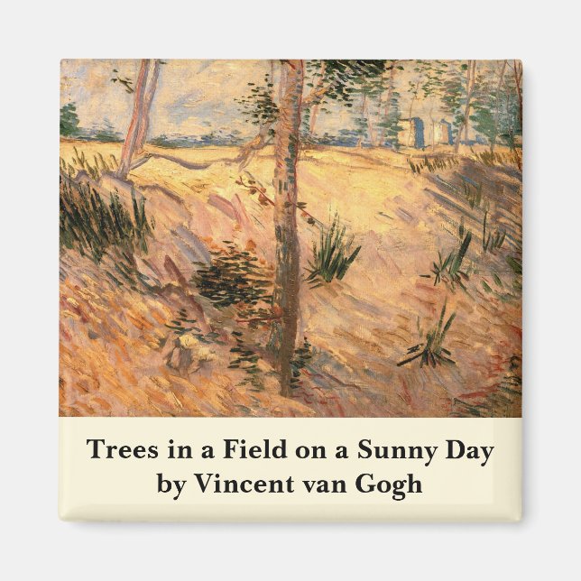 Aimant Arbre dans un champ ensoleillé par Vincent van Gog (Devant)