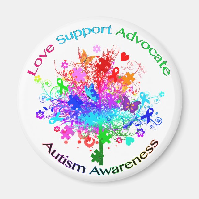 Aimant Arbre d'autisme dans le spectre (Devant)