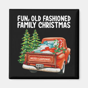 Aimant Arbre de camion de Noël familial amusant à l'ancie