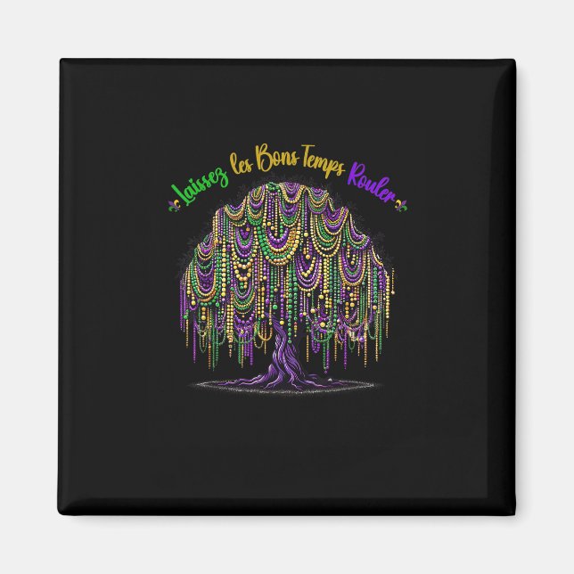 Aimant Arbre de Carnaval de Mardi Gras de perles  (Devant)