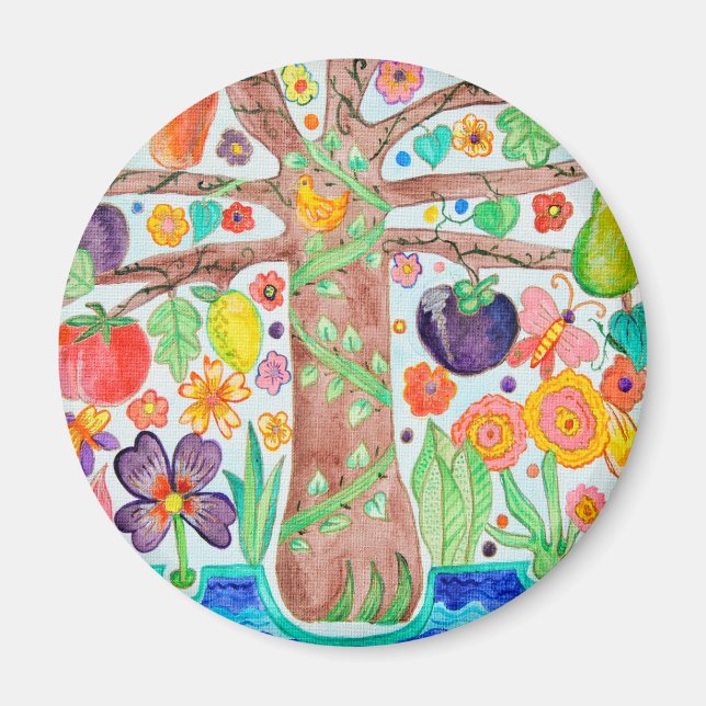 Aimant Arbre de l'aimant rond de vie (Devant)