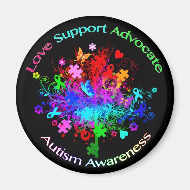 Aimant Arbre de l'autisme dans le spectre (Devant)