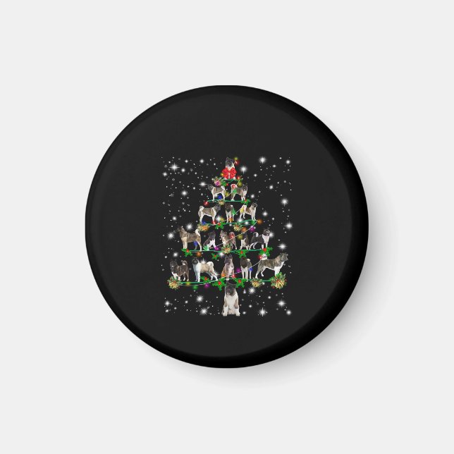Aimant Arbre De Noël Akita Couvert De Flashli (Devant)