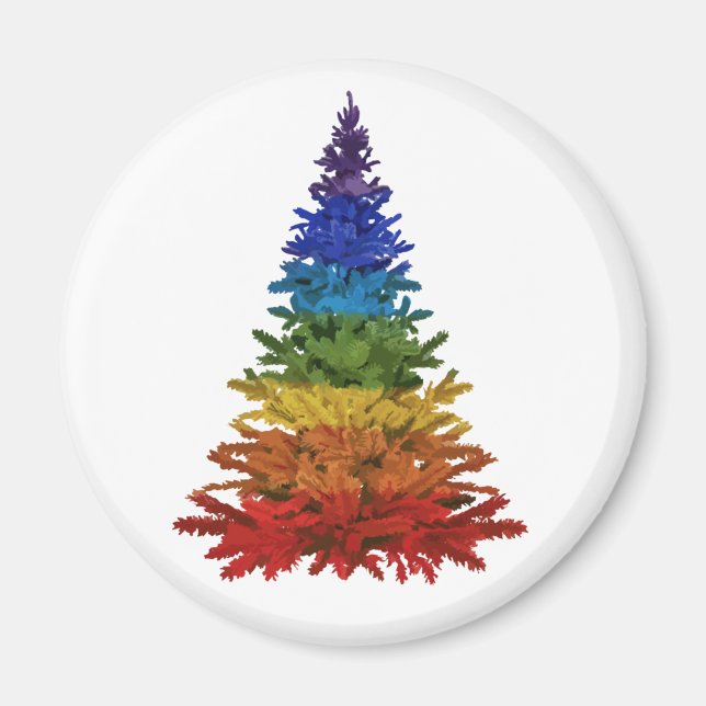 Aimant Arbre de Noël arc en ciel (Devant)