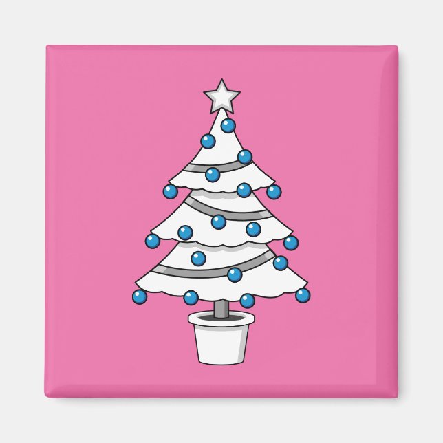 Aimant Arbre de Noël blanc (Devant)