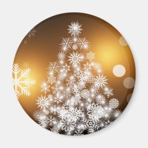 Aimant Arbre de Noël de flocon de neige avec l'arrière