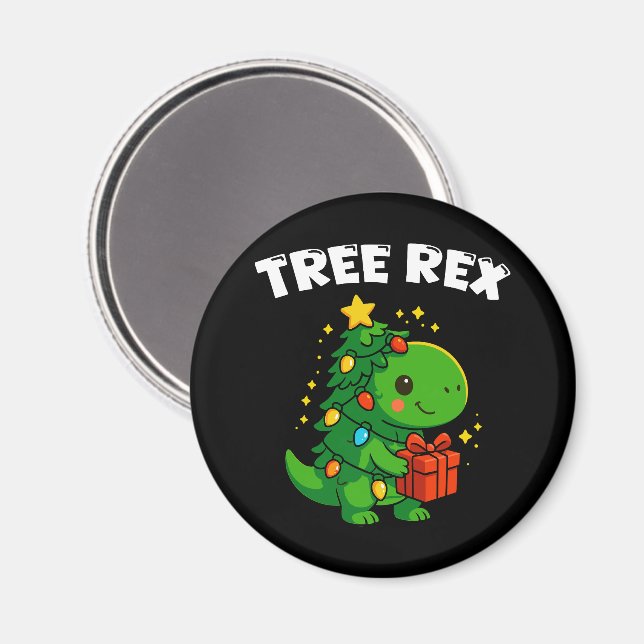 Aimant Arbre de Noël dinosaure T-Rex Dino mignon Noël Fêt (Recto/Verso)