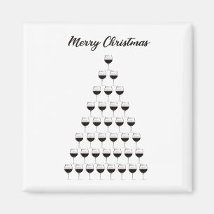 Aimant Arbre de Noël en verre de vin