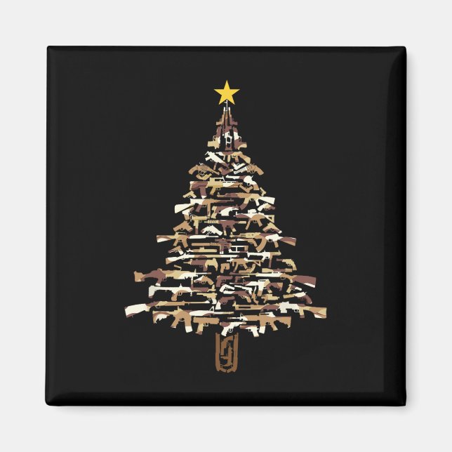 Aimant Arbre de Noël Guns - Impression camouflage Cadeau  (Devant)