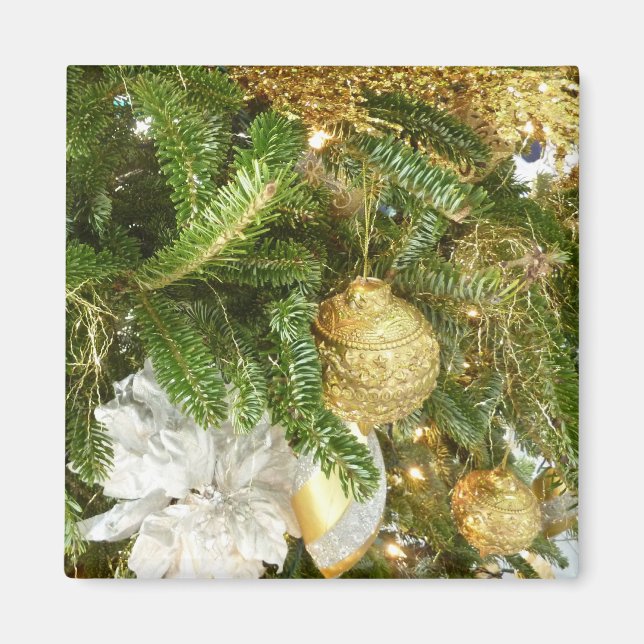 Aimant Arbre de Noël I Argent et Or (Devant)