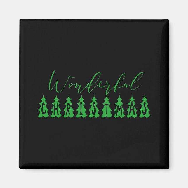 Aimant Arbre de Noël merveilleux Tygraphie verte  (Devant)