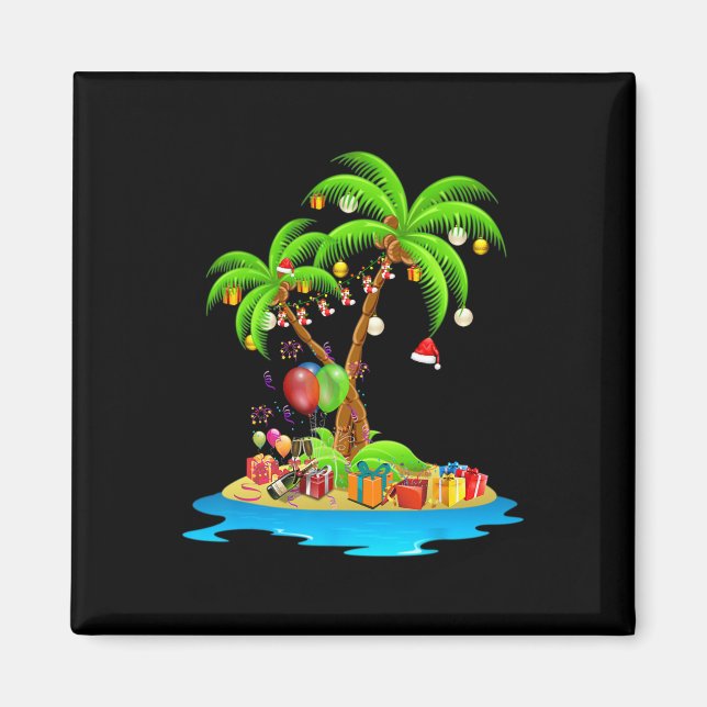 Aimant Arbre de Noël Palmier Tropical Noël Coco Correspon (Devant)