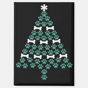 Aimant Arbre de Noël Patte de Chien Cadeau de Noël Mignon