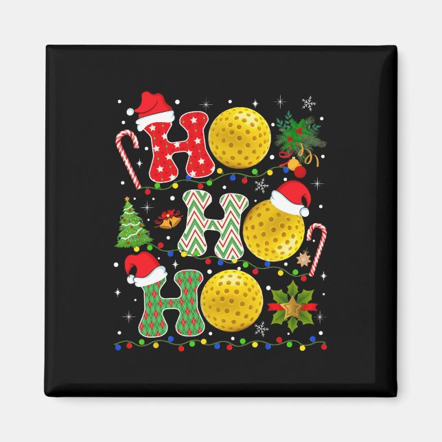 Aimant Arbre de Noël Pickleball Ho Ho Père Noël Lights Xm (Devant)