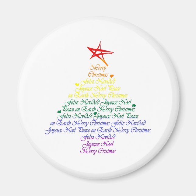 Aimant Arbre de Noël Rainbow (Devant)