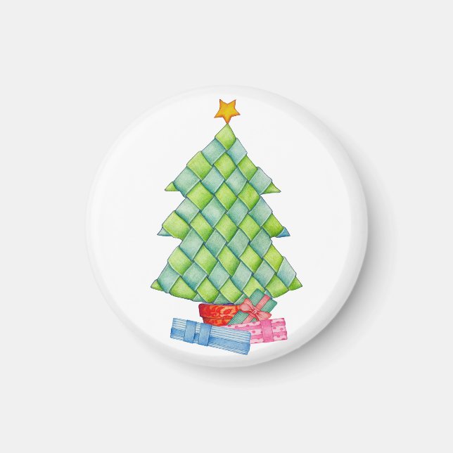 Aimant Arbre de Noël tissé (Devant)