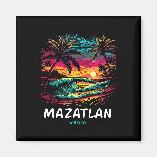 Aimant Arbre de palmier souvenir de vacances Mazatlán  (Devant)