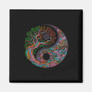 Aimant Arbre de vie Yin Yang Symbole taoïste Yoga Méditat