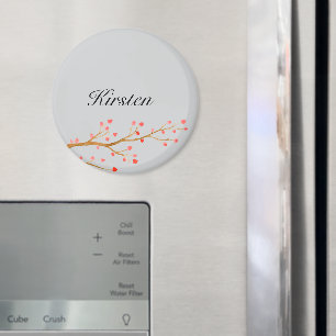 Aimant Arbre des Coeurs rouges gris