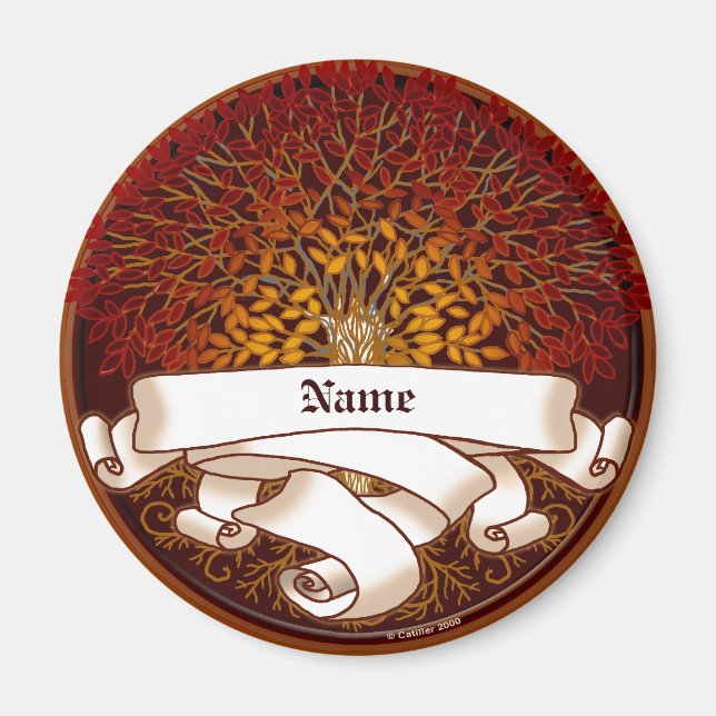 Aimant Arbre Généalogique de la Famille Crimson Nom de Fa (Devant)
